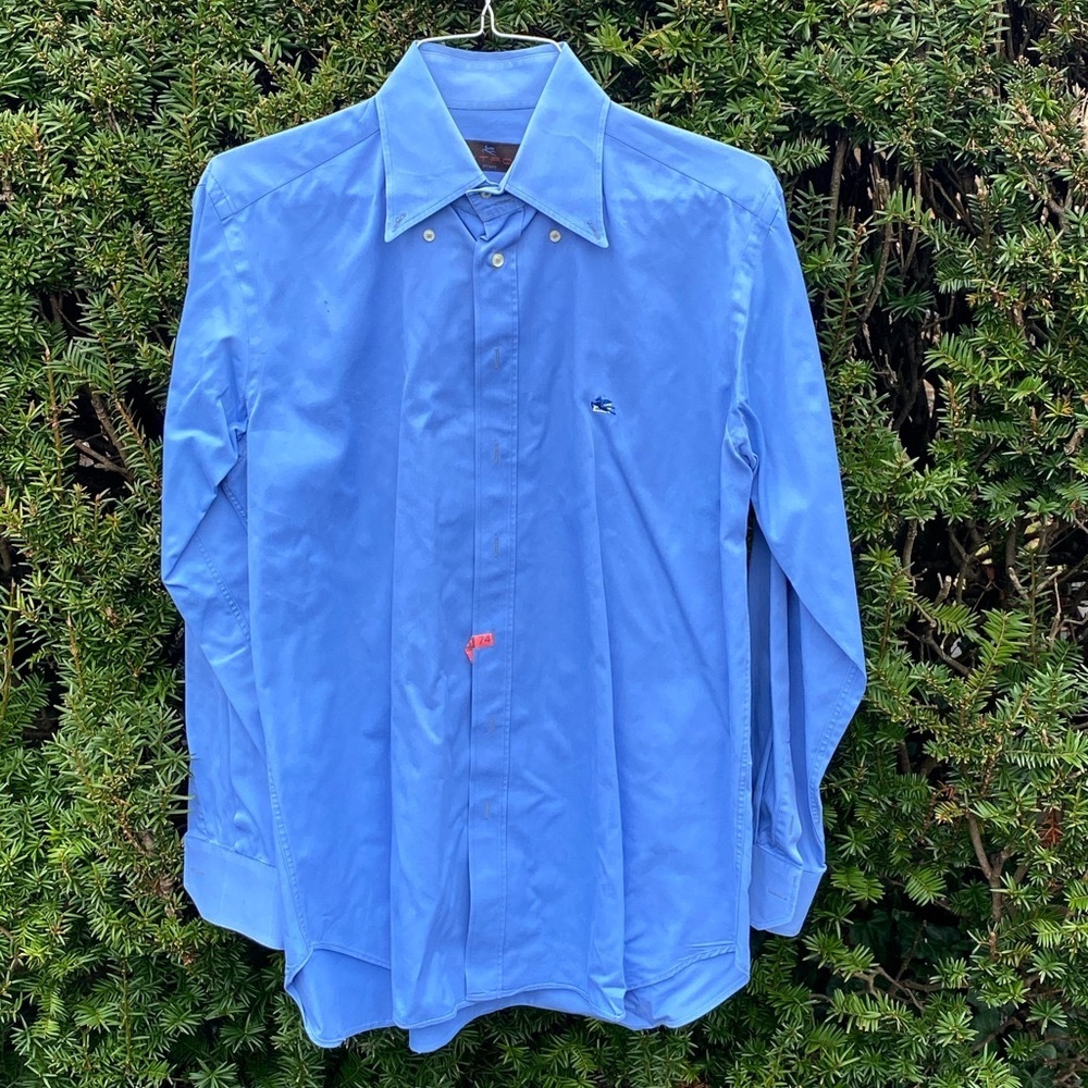 ETRO**100% Cotton Blue Shirt**Size 42 $480